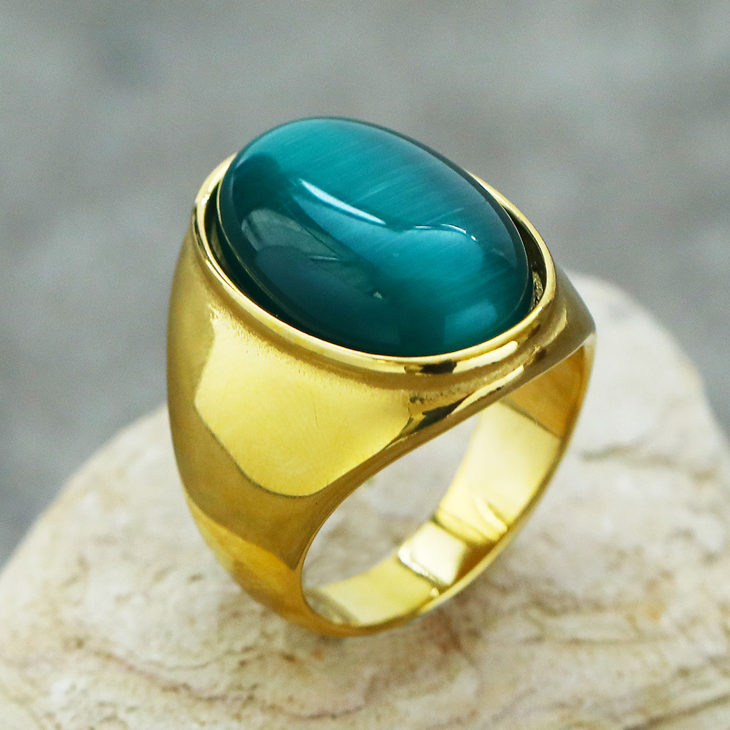 23g Weight Natural Stone Inlay Material Rings Classification 1 Piece Quantity Holiday, Street Occasion Titanium Steel Material Round Pattern Men's Gender Inlay Design Hip-Hop Style Hip-Hop Round Titanium Steel Inlay Natural Stone Men's Rings 6