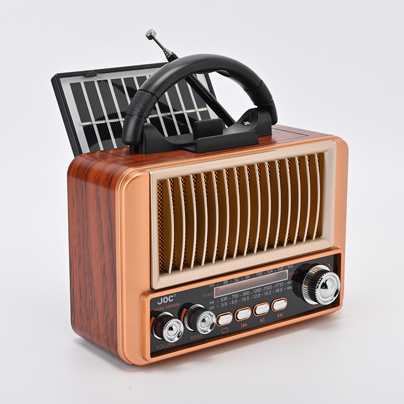 Radio Bluetooth Retro Solar con Tarjeta de Plástico Multifuncional para Ancianos