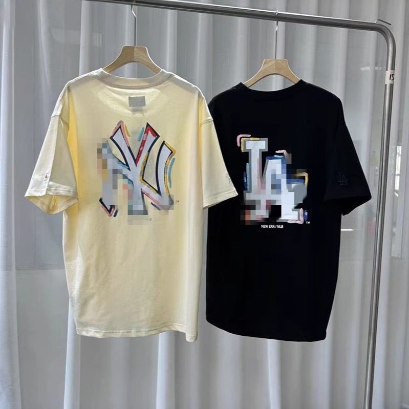 NewEra New Era 25 新作 Tシャツ カラーロゴ トレンドブランド MLB 半袖 M ホーム Tシャツ NY トップス ハイバージョン バッチ|undefined