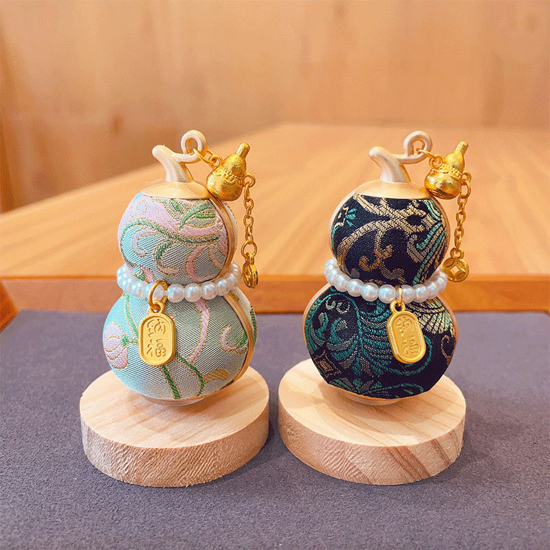 【Finished Product】Intangible Cultural Heritage Silk Song Brocade Gourd Rotating Car Ornament, High-end Car and Desktop Decoration Gift