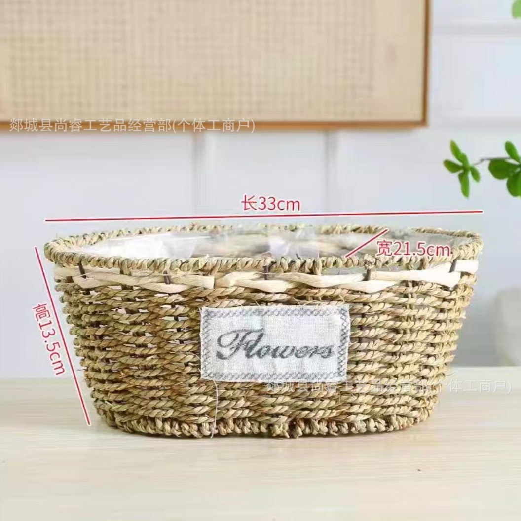 Cestas de flores tejidas a mano tejidas de paja bambú tejidas de flores tejidas a mano imitación de vid y fruta huevo caja de regalo cesta pastoral
