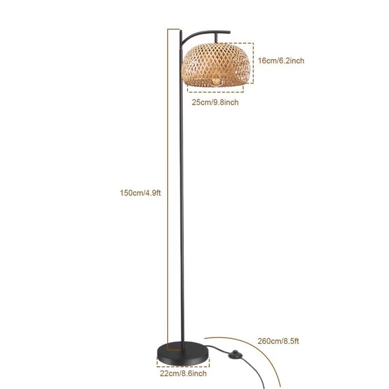 Japanese-Style Handmade Bamboo Atmosphere Lamp Bedroom Study Led Night Light Romantic and Cozy Floor Lamp Factory Dimmable