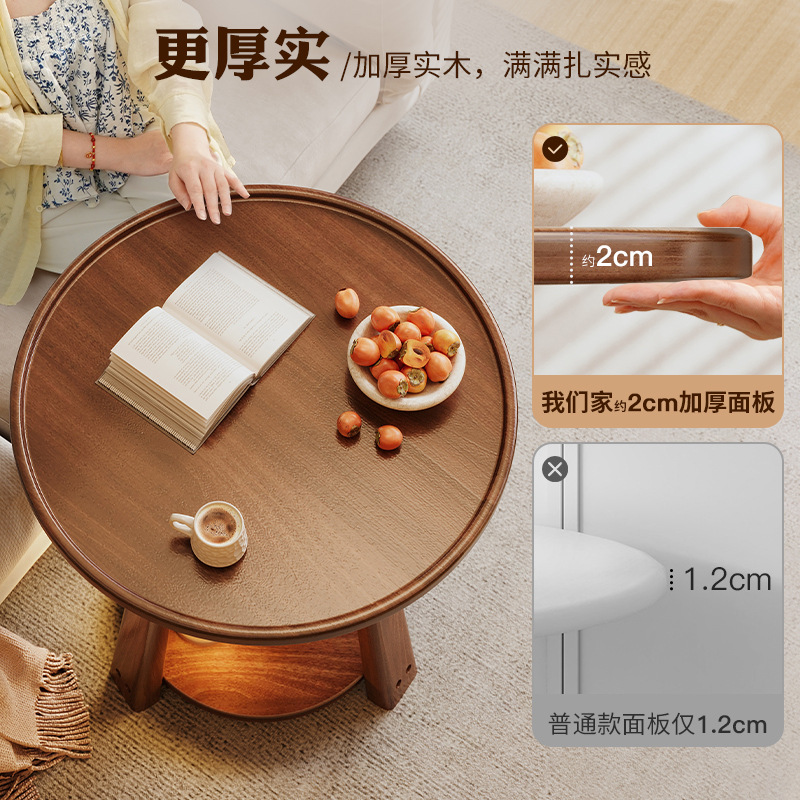 Mesa de té de madera de lujo ligera pequeña mesa pequeña pequeña mesa pequeña sala de estar pequeña mesa de mesa redonda de ocio