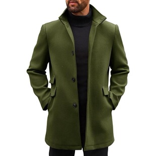 W 50099 Men's Long Sleeve Wool Coat ��ʿ���Ӵ��� �W���羳