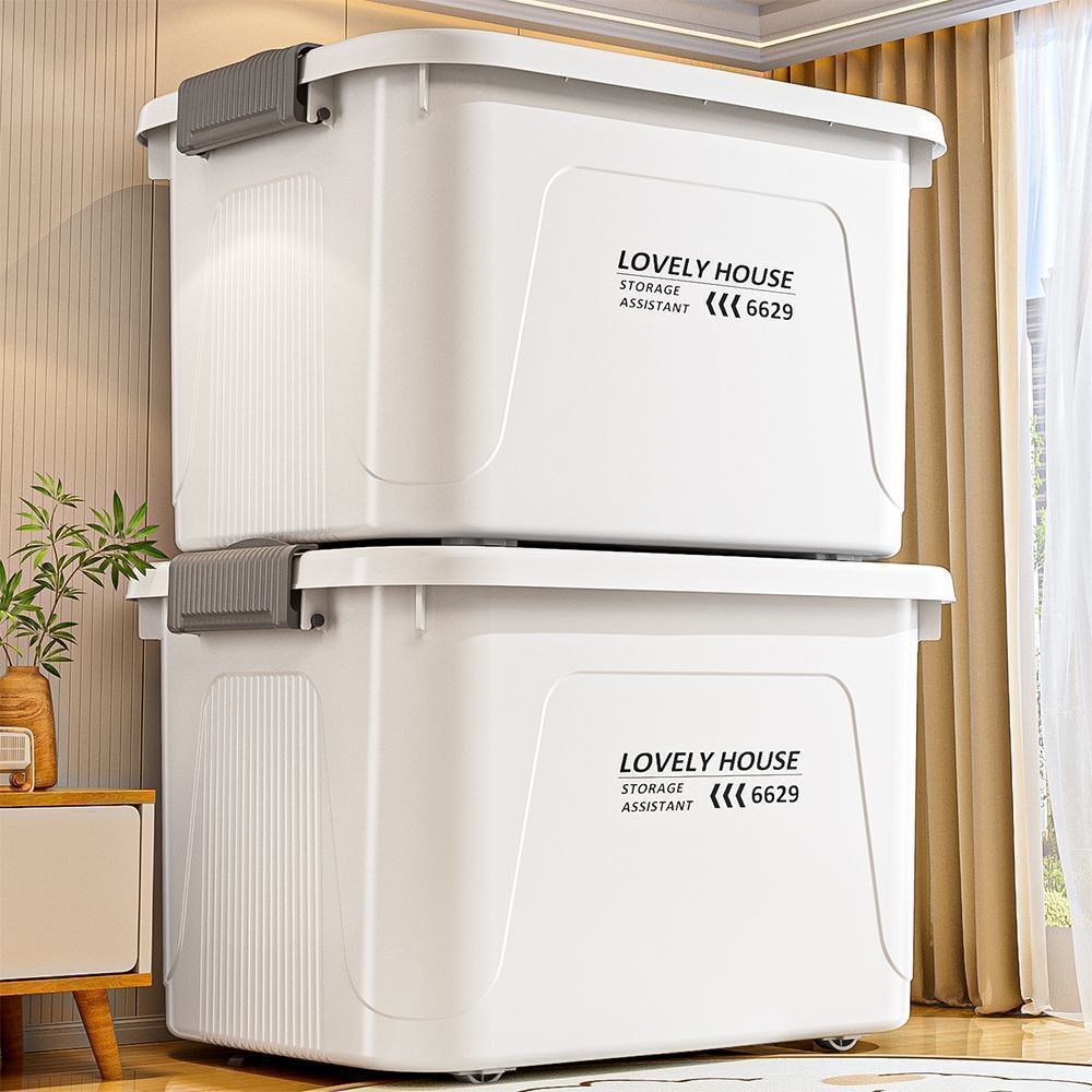 大容量塑料透明收纳家用超大特大号衣物加厚玩具带轮整理储物箱