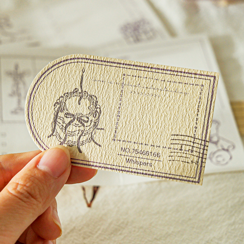 Material de papel especial de Mu Ran, serie de estaciones de entrega lenta de tiempo, decoración de cuaderno de papel inferior rasgable de tres pliegues de estilo retro