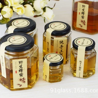 500g六棱蜂蜜瓶玻璃瓶280  果酱瓶生产厂家批发燕窝食品级包装瓶