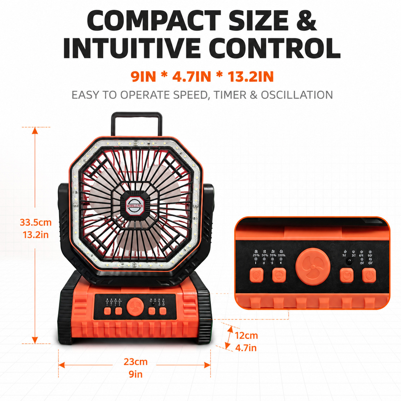 Ventilador Portátil de Camping con Luz USB con Luz LED y Batería de Emergencia para Tienda de Campaña y Pesca image 3