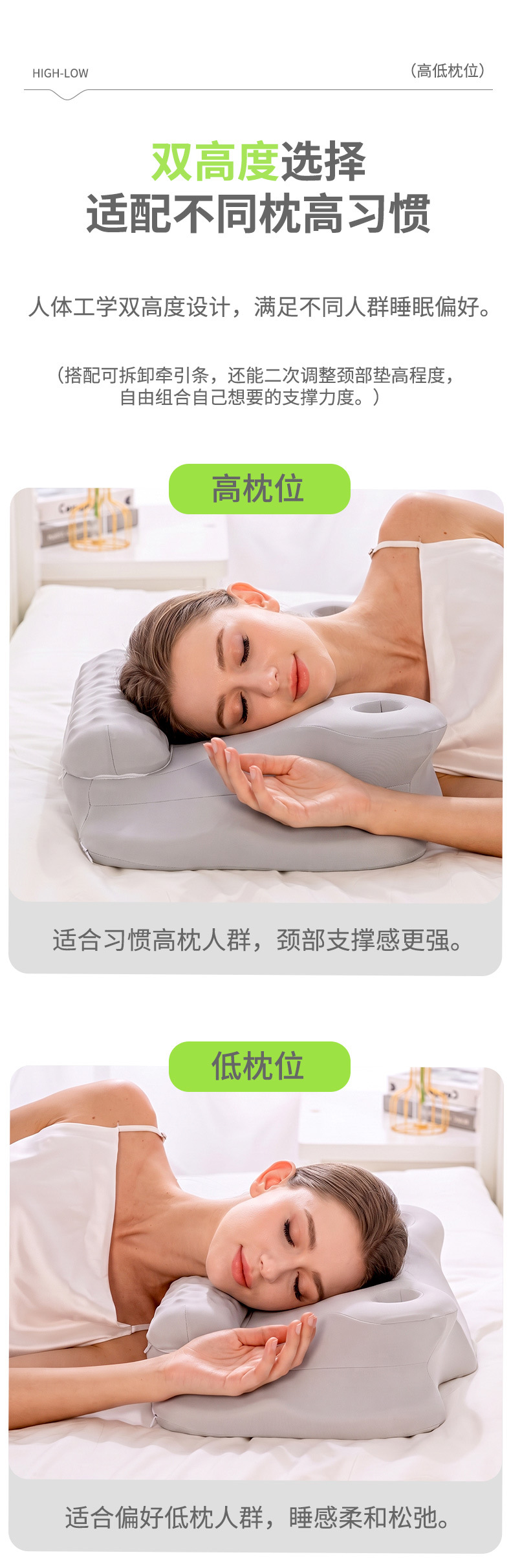 Abnehmbares HWS-Kissen Memory Foam Traktion verstellbar