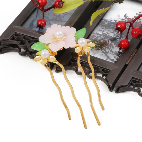 New headdress hairpin hairpin diy homemade four-tooth comb bridal wedding jewelry retro accessories wholesale