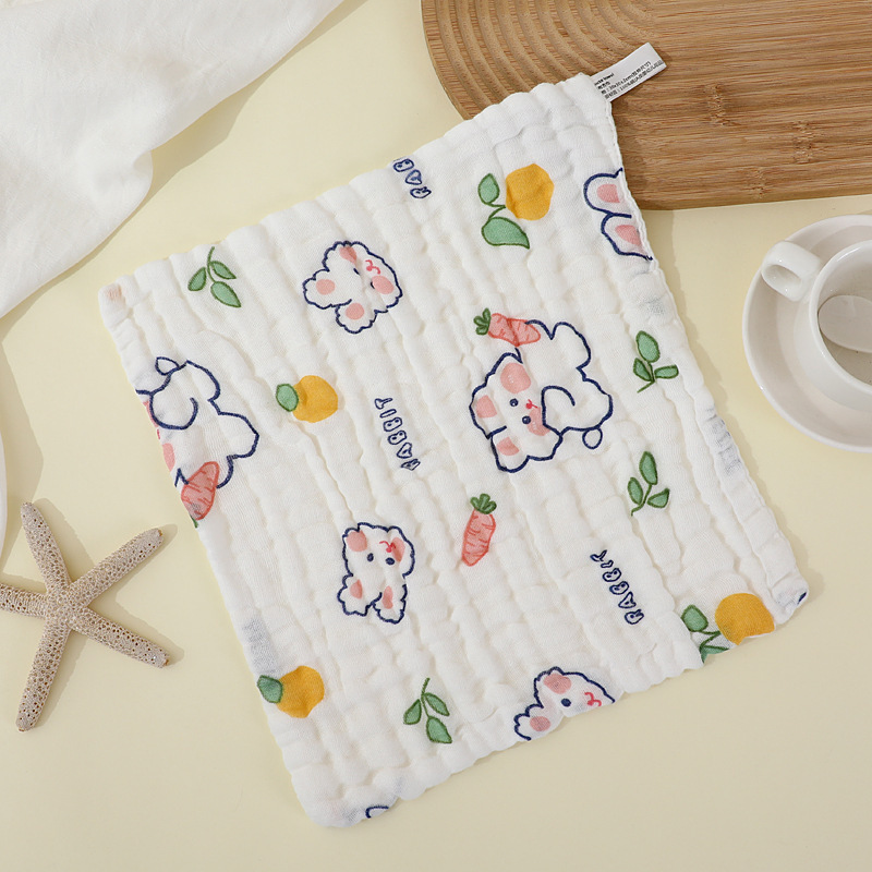 Baby Saliva Towel, Six-Layer Cotton Newborn Face Towel, Pure Cotton Handkerchief, Gauze Towel, High-Density Children's Towel, Small Towel
