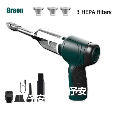 Tozsoranlar super handheld high-power car vacuum - 107-army-green-3-filter-elements
