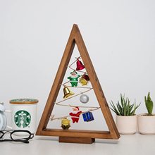 木质三角展示架悬挂展示架桌面站立置物架家居摆件圣诞树装饰架