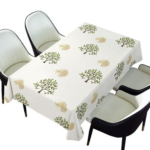 Manufacturer Chinese embroidery money tree tablecloth coffee table cloth household waterproof, oil-proof and iron-proof no-wash PVC tablecloth wholesale