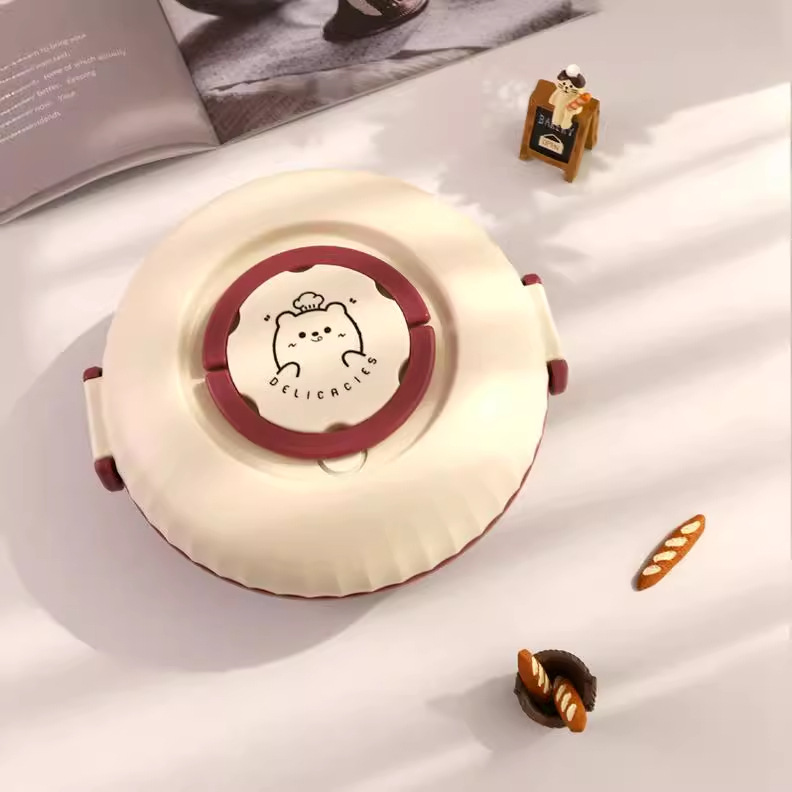 Lonchera portátil de doble capa de 1,2 L apta para microondas con compartimento para salsa