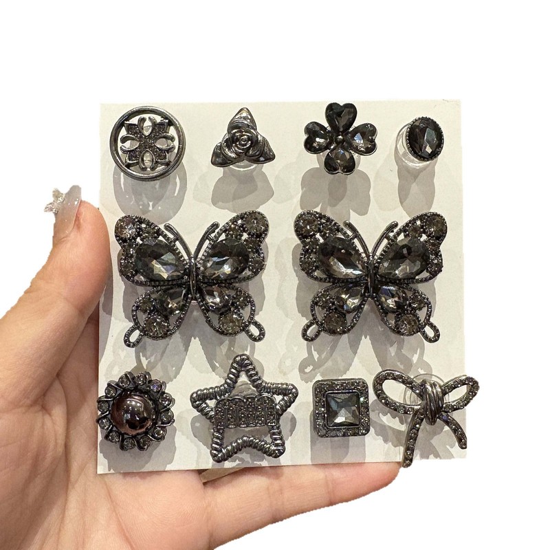 新品合金闪钻水晶蝴蝶高级感适配洞洞鞋扣cross鞋花DIY配件装饰品|undefined