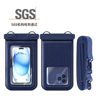 Cross-border new mobile phone waterproof bag touch screen sponge floating can be slung large capacity ipx8 waterproof mobile phone case