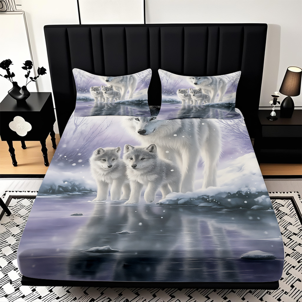 TEMU / JIT Hot Wolf 3D Digital Printing Quilt Set Soporte internacional exclusivo para la impresión