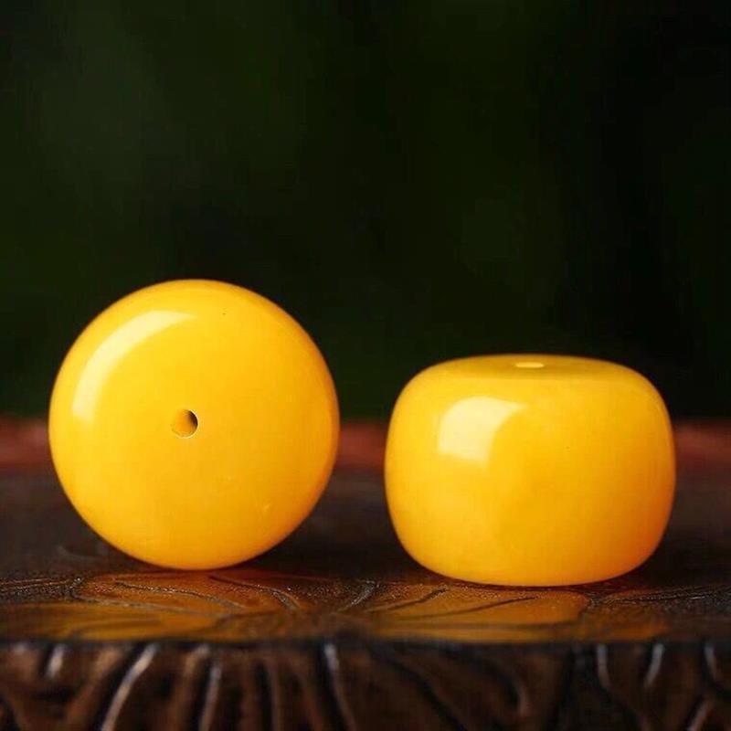 Beeswax single bead amber block button wheel bead bead bead loose bead bead Diamond star Moon play accessory jewelry