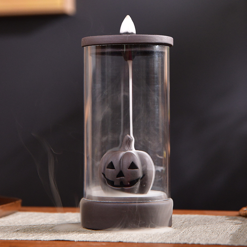 跨境專供2021款紫砂悟空南瓜亞克力罩倒流香批發