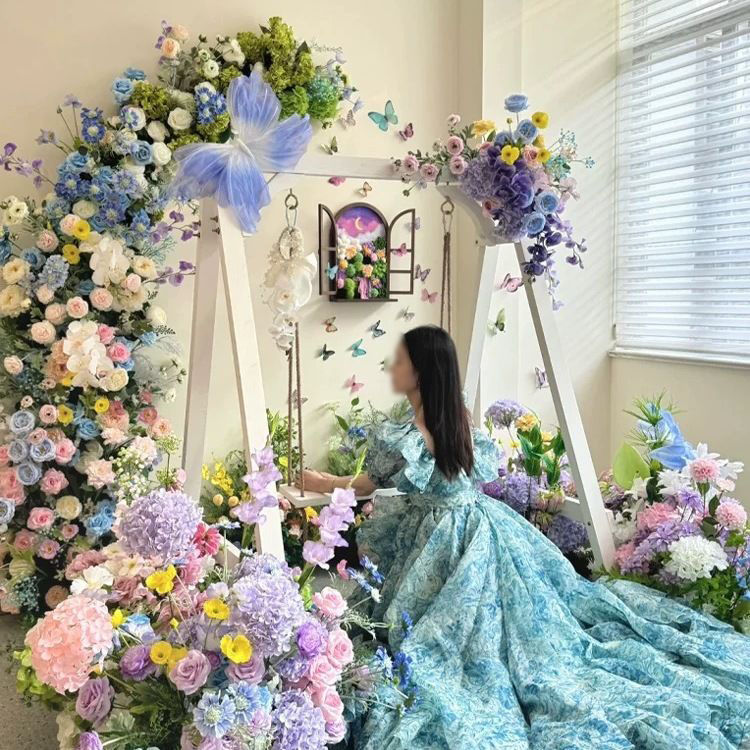 Nueva flor de imitación de jardín de Monet, viento natural de primavera, puntos de tarjeta de red de celebridades, decoración de centros comerciales de flores falsas, flores de paisajismo de Meichen