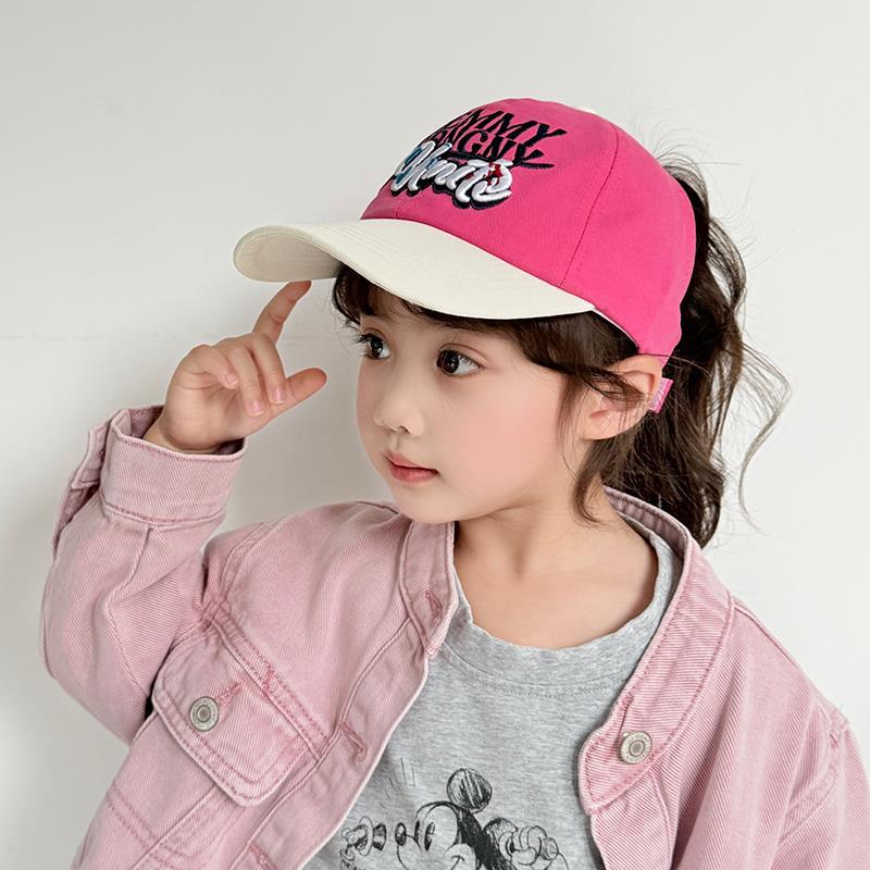 Sombrero para niños con cola de caballo alta, primavera y otoño, gorra de visera para niñas a juego, gorra de béisbol con techo vacío, sombrero para el sol de moda de todo fósforo