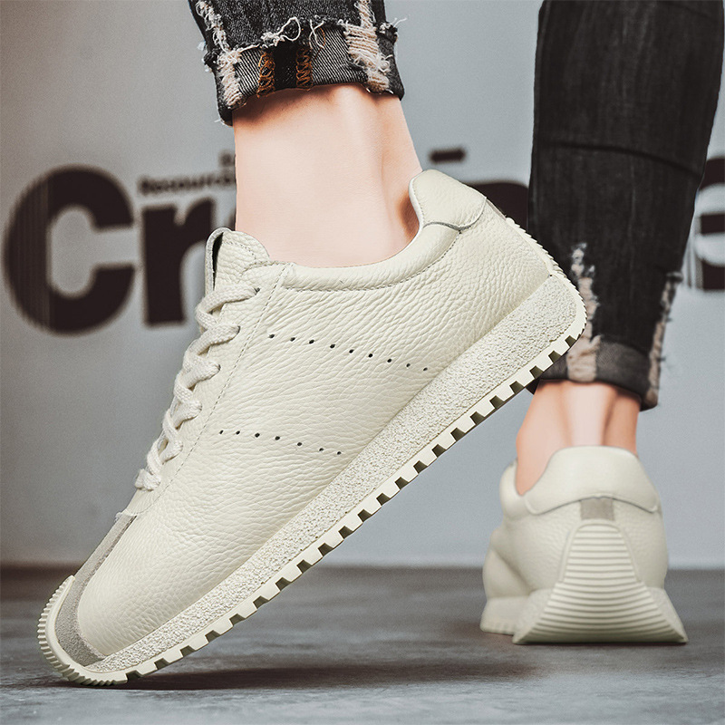 2025 nuevos zapatos de hombre transfronterizos zapatos de moda primavera y verano cuero para hombre retro casual todo fósforo plataforma Forrest Gump zapatos para hombre