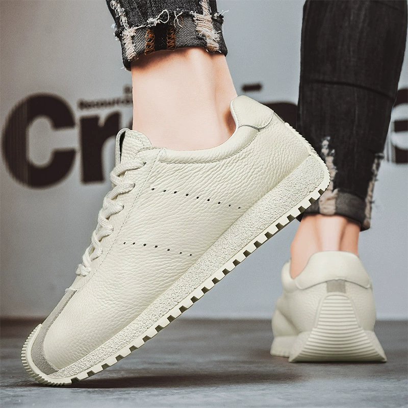 2025 новая мужская обувь через границу, модная обувь, весенне-летняя мужская кожаная ретро повседневная универсальная обувь на толстой подошве, мужская обувь Форрест Гамп, дропшиппинг