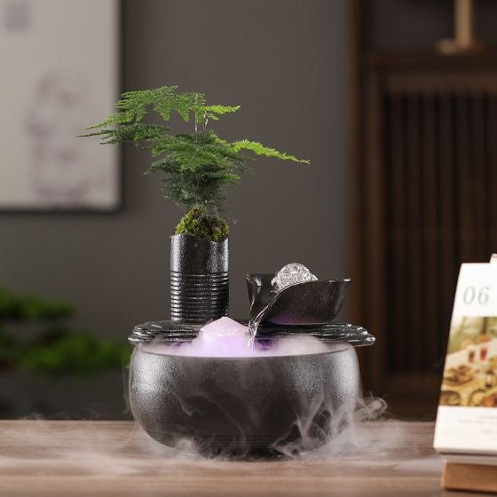 Flowing Water Creative Fountain Wheel Ball Wealth Ornaments Circulating Water Small Office Desktop Coffee Table Gifts