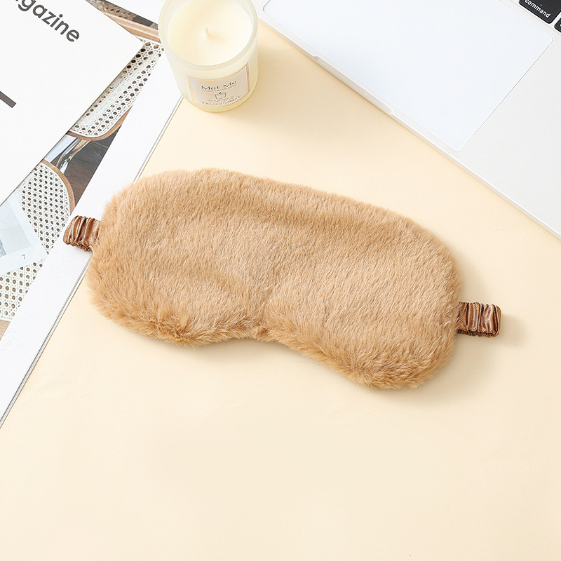 Suministro de máscaras de ojos de peluche para dormir lindas máscaras de ojos de peluche simple sombreante almuerzo para dormir máscaras de ojos al por mayor