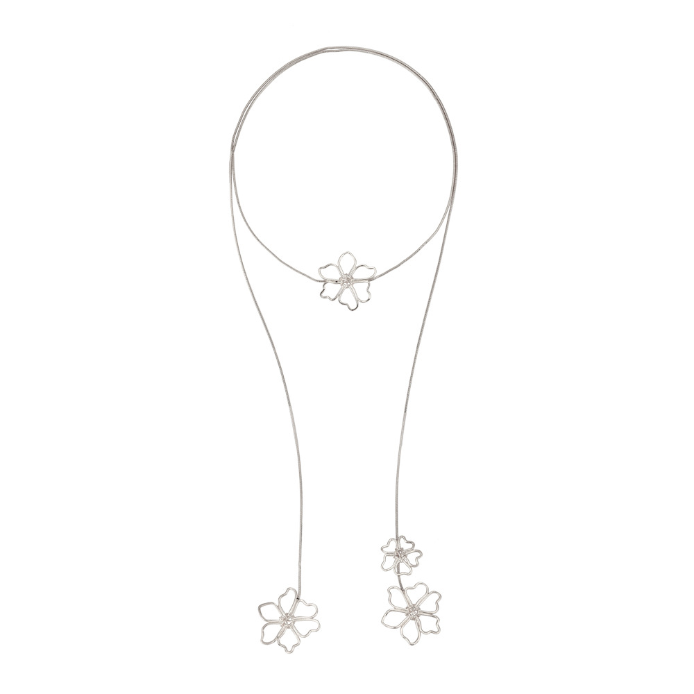 50g Weight Long Necklace Classification Wholesale Jewelry Lady Flower Copper Zinc Alloy Long Necklace