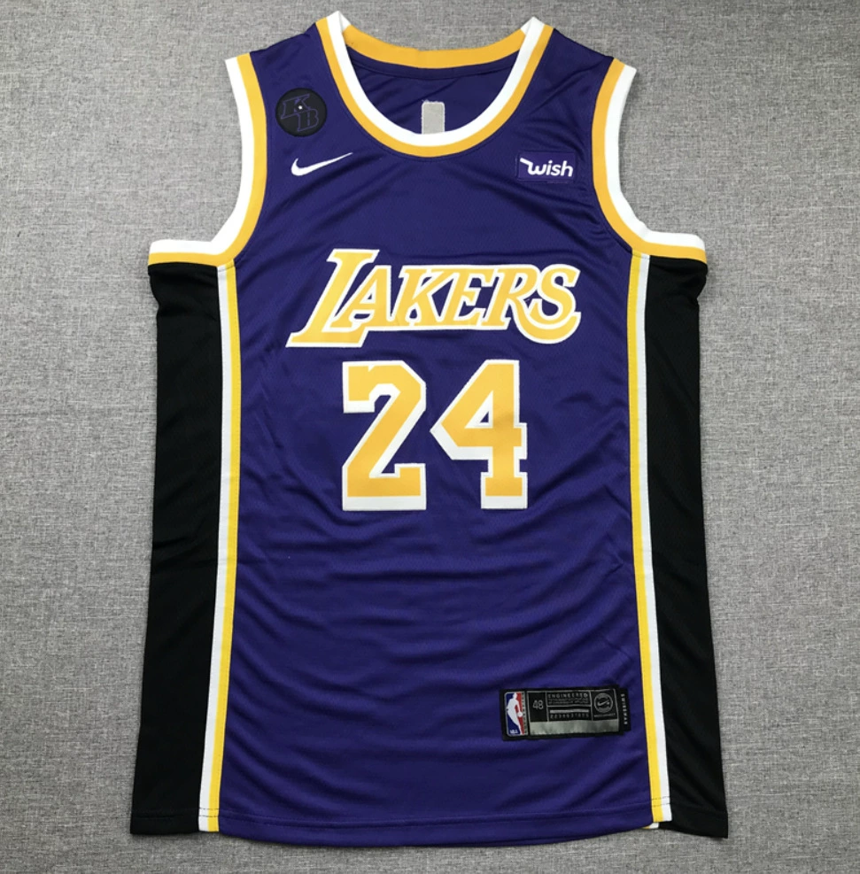 NBA вышитая баскетбольная майка No. 24 Kobe Мамба змея рисунок Kobe спереди No. 8 No. 24 Lakers Kobe Jersey