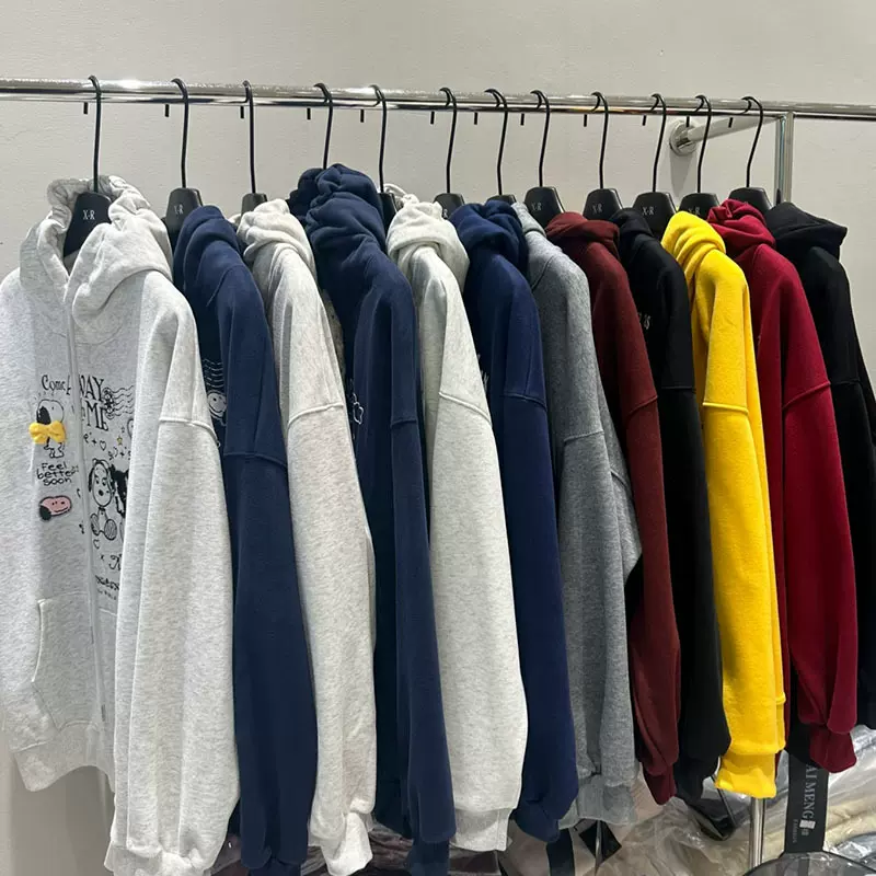 深圳南油秋冬季新款韩版宽松加绒加厚卫衣慵懒风外套女装批发货源