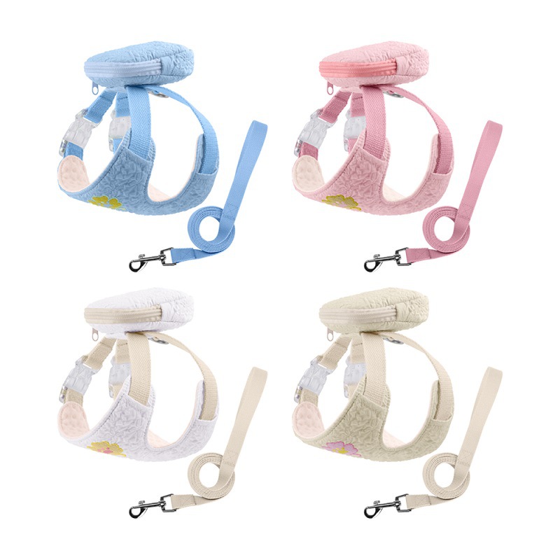 Cuerda de tracción para gatos, correa para el pecho para perros anti-liberación, mochila, chaleco para perros pequeño de peluche transpirable, cuerda para pasear perros, cuerda para pasear gatos