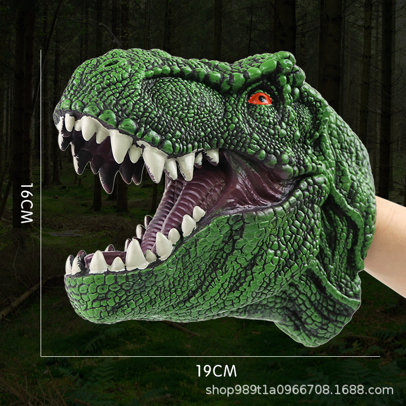 Guantes de títeres de mano de dinosaurio, goma blanda, tiranosaurio, triceratops, simulación de tiburón, modelo animal, puesto, brazo de tiburón, juguete transfronterizo