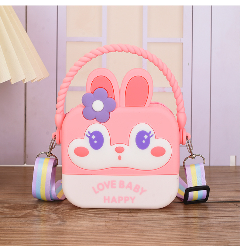 Kid's All Seasons Silica Gel Animal Cute Square Zipper Handbag display picture 4