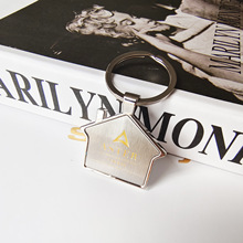 厂家批发房子造型金属钥匙扣房地产楼盘广告活动精美礼品钥匙扣