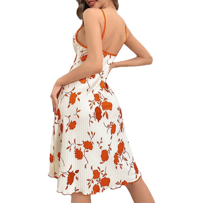 Europa y los Estados Unidos transfronterizos nuevos estilos de impresión de cabina de ropa de casa para mujeres cómodas y apretadas se pueden usar fuera de la corda sexy pijama de verano