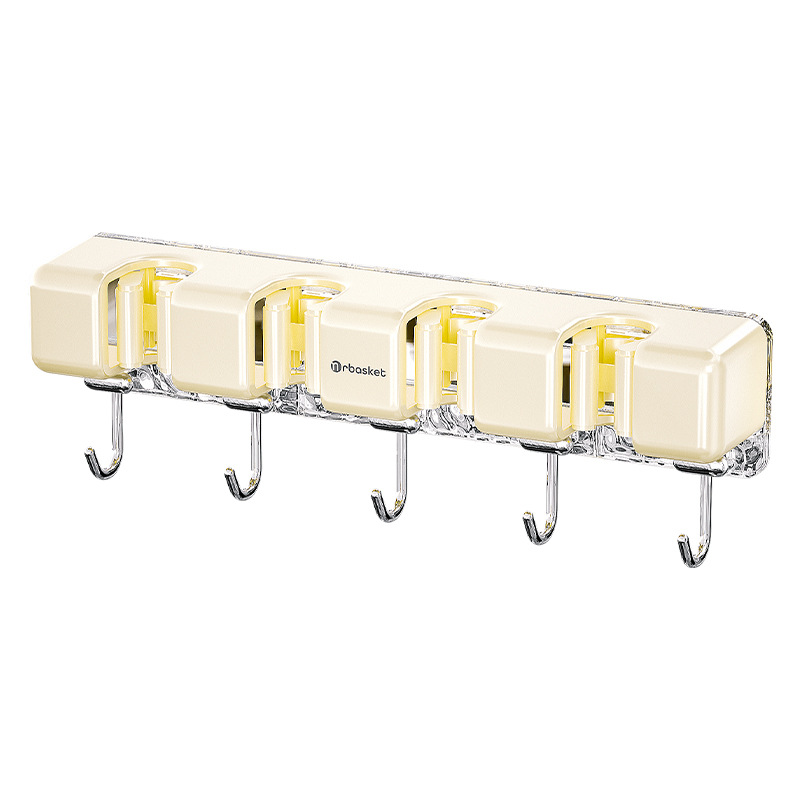 Estante de la fregona gancho fregona clip Punch-free montado en la pared baño fregona rack de almacenamiento fuerte hebilla fija escoba clip