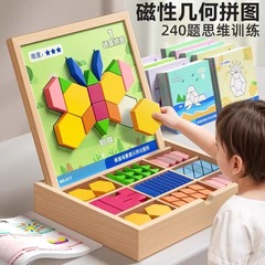 子供の磁気の七巧板のジグソーパズルの幾何学の形の積み木の3 ~ 6歳の益知力の思考の集中力の趣味のおもちゃ