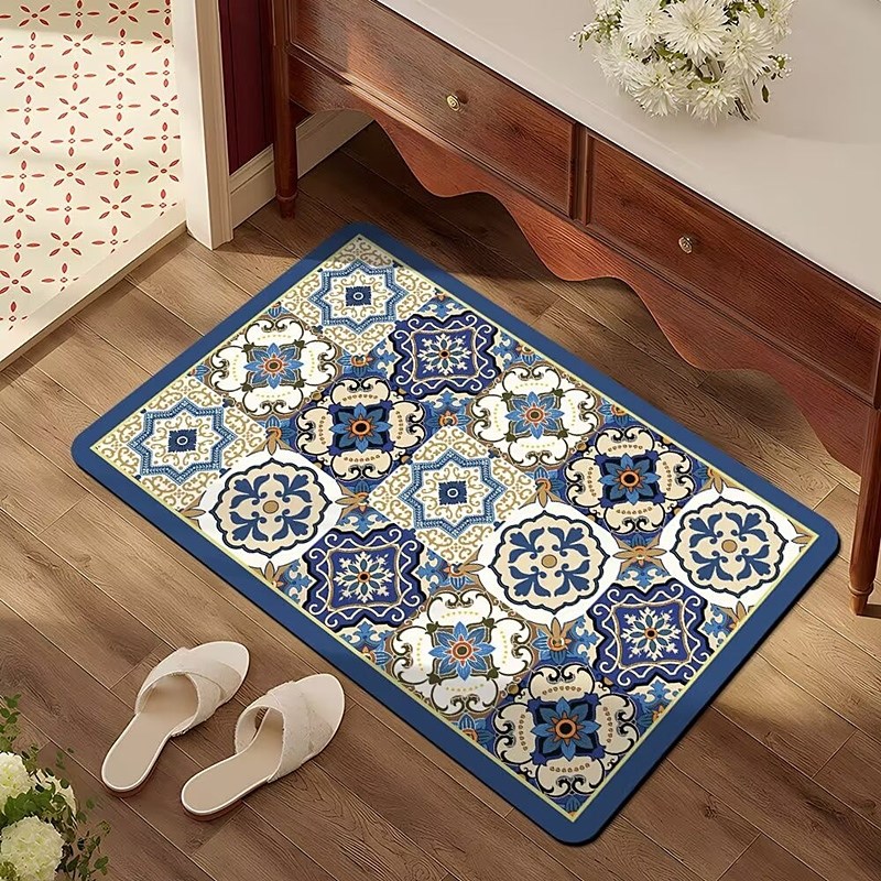 Light Luxury Tile Bathroom Floor Mat Absorbent Non-slip Household Diatom Mud Floor Mat Non-slip Moisture-proof Quick-drying Floor Mat for Hair