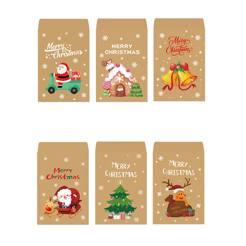 24 Stück Weihnachtsgeschenktüten Süßigkeitentüten Frohe Weihnachten Adventskalender Zahlen Aufkleber Kraftpapier Box Verpackungsbeutel – Detail 5