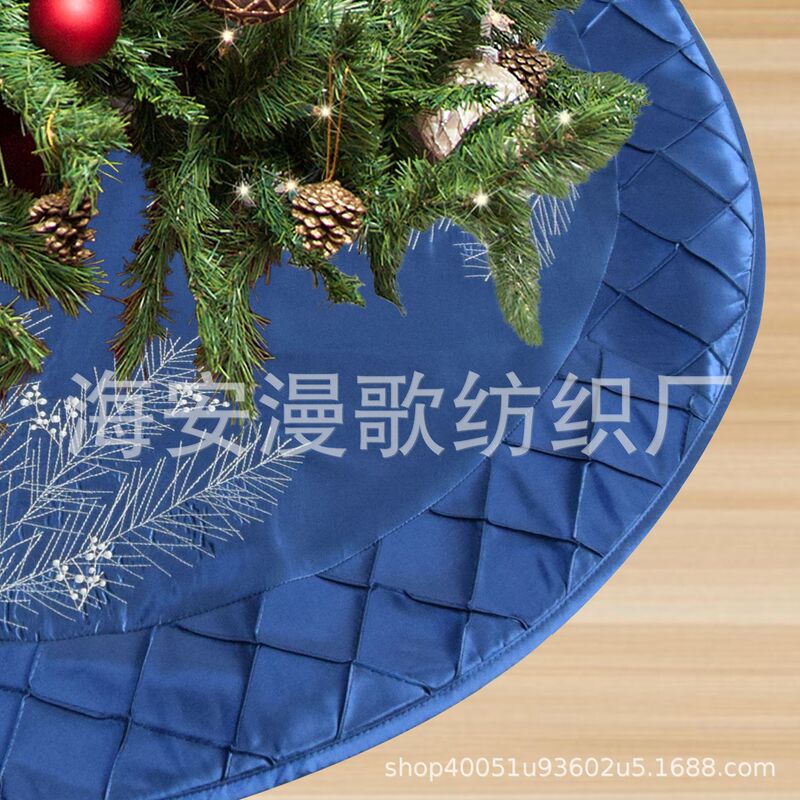 Christmas Tree Dress Blue Silver Branches Ginky Fruit Tree Skirt Tree Bottom Dress Up Swing Apron Dress Up Clearance Factory