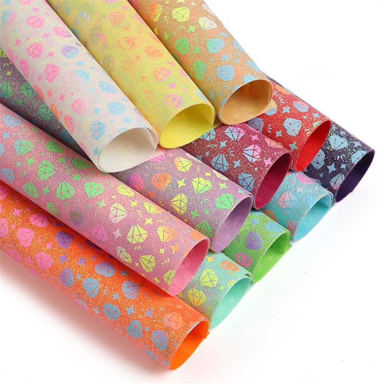 SR20060 荧光幻彩钻石细粉格利特 手机壳箱包礼品盒装饰皮革面料