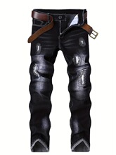 K 35722 Stretch Ripped Embroidered Jeans �����ƶ�ţ�п�