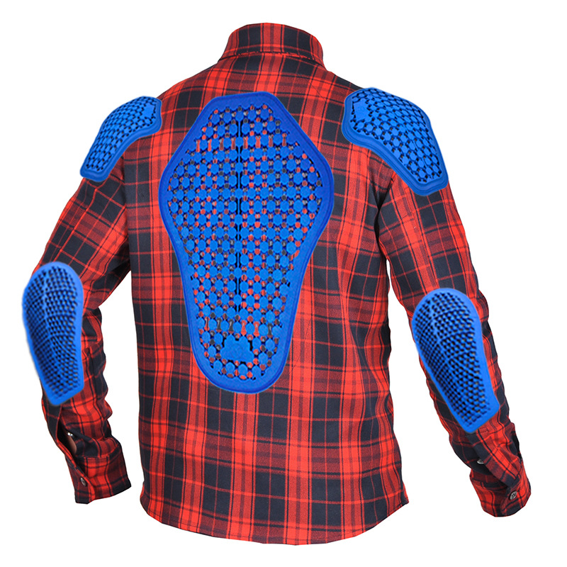 VOLERO ropa de ciclismo de motocicleta casual retro Four Seasons Kevlar locomotora camisa a cuadros chaqueta a prueba de caídas