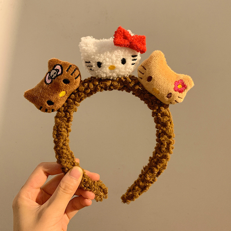 8#三只KT猫咖色发箍