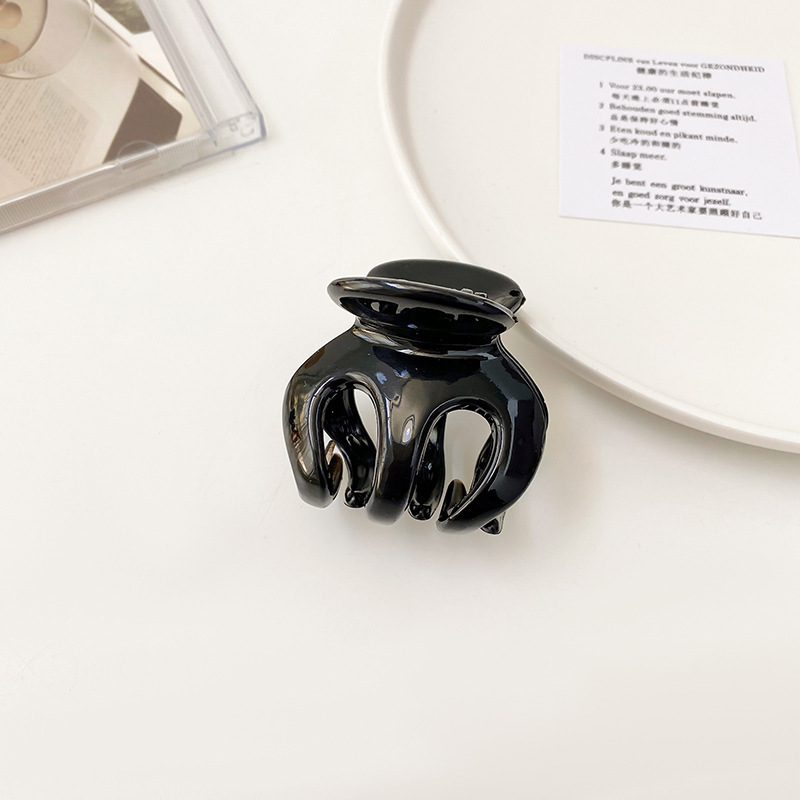 Leche marrón grande clip hembra red rojo invierno felpa horquilla trasera cabeza clip horquilla tocado tiburón clip al por mayor