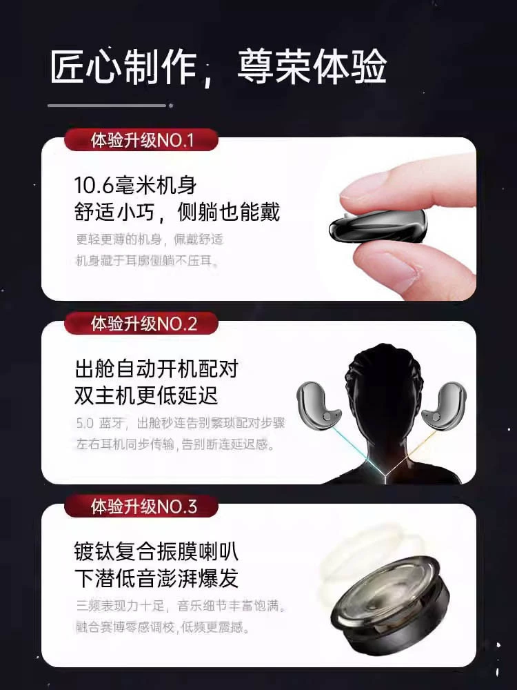 Невидимые компактные наушники для мужчин и женщин, Bluetooth, 2024 год