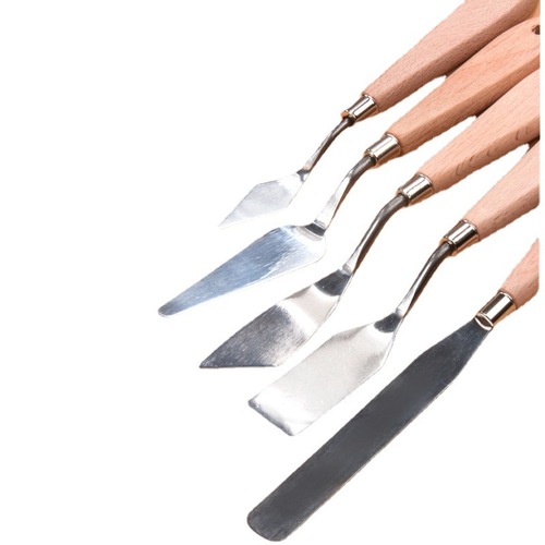 Borens oil painting knife set art paint special wooden handle palette knife children's clay modeling oil pastel scraper
